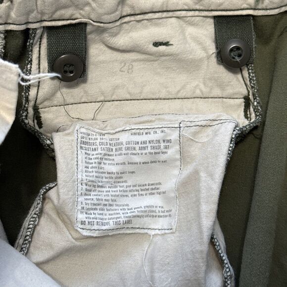 VINTAGE US MILITARY ARMY TROUSERS, COLD WEATHER 8415-782-2954 Size Medium Reg - Picture 5 of 15